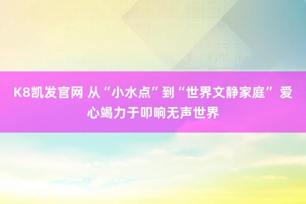 K8凯发官网 从“小水点”到“世界文静家庭” 爱心竭力于叩响无声世界