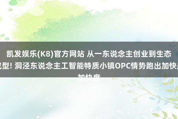 凯发娱乐(K8)官方网站 从一东说念主创业到生态成型! 洞泾东说念主工智能特质小镇OPC情势跑出加快度