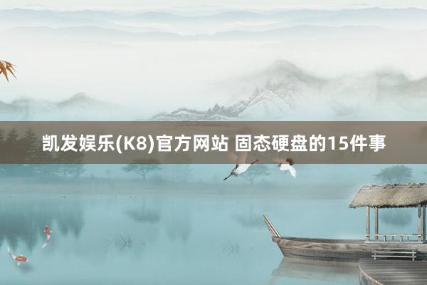 凯发娱乐(K8)官方网站 固态硬盘的15件事