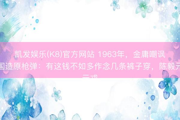 凯发娱乐(K8)官方网站 1963年，金庸嘲讽中国造原枪弹：有这钱不如多作念几条裤子穿，陈毅元戎