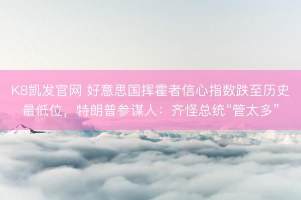 K8凯发官网 好意思国挥霍者信心指数跌至历史最低位，特朗普参谋人：齐怪总统“管太多”