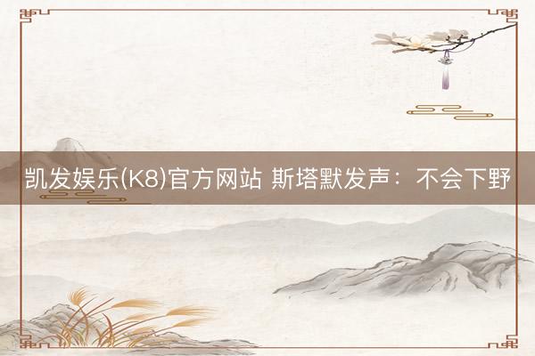 凯发娱乐(K8)官方网站 斯塔默发声：不会下野