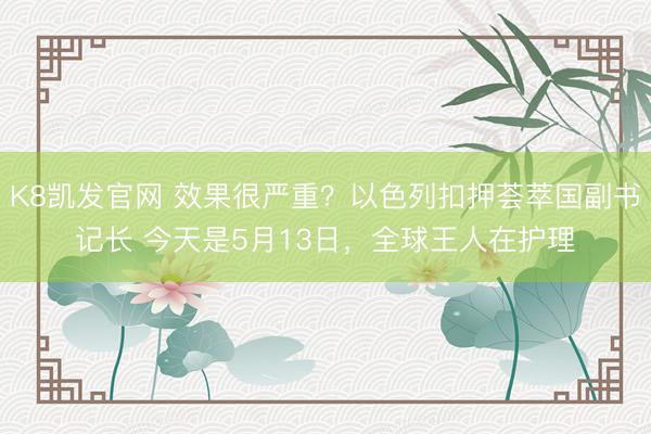 K8凯发官网 效果很严重？以色列扣押荟萃国副书记长 今天是5月13日，全球王人在护理