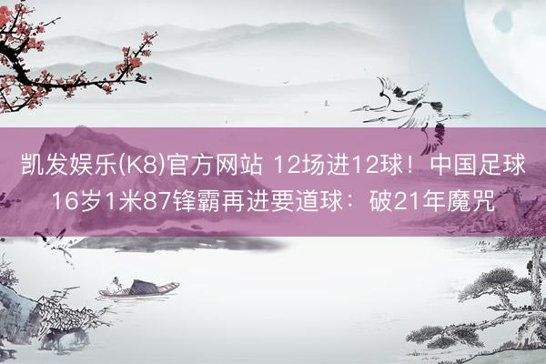 凯发娱乐(K8)官方网站 12场进12球！中国足球16岁1米87锋霸再进要道球：破21年魔咒