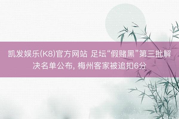 凯发娱乐(K8)官方网站 足坛“假赌黑”第三批解决名单公布， 梅州客家被追扣6分