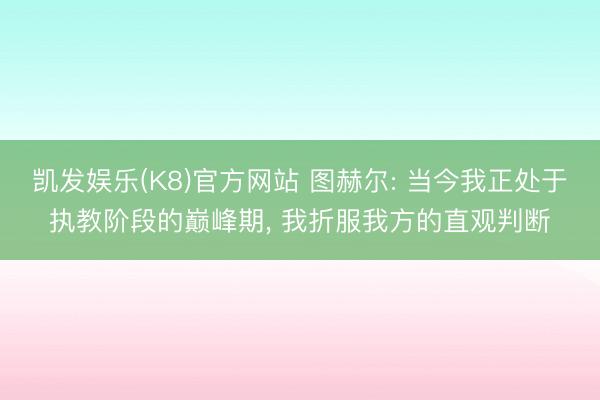 凯发娱乐(K8)官方网站 图赫尔: 当今我正处于执教阶段的巅峰期， 我折服我方的直观判断