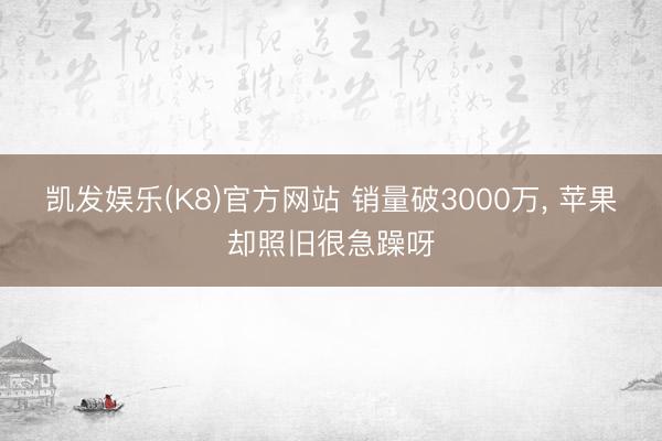 凯发娱乐(K8)官方网站 销量破3000万， 苹果却照旧很急躁呀